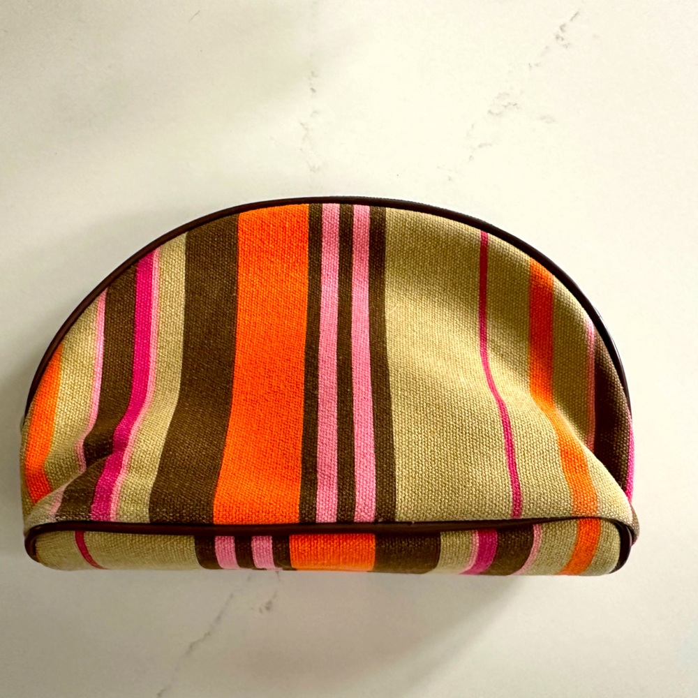 VINTAGE Neiman Marcus makeup cosmetics asseccories bag retro striped